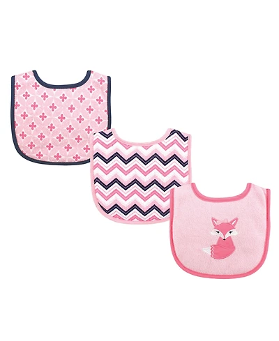 Luvable Friends Girls 3Pk Bibs