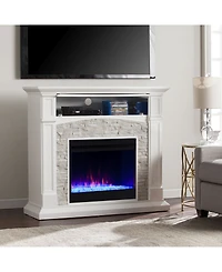 Southern Enterprises Chartier Color Changing Electric Fireplace with Media Shelf