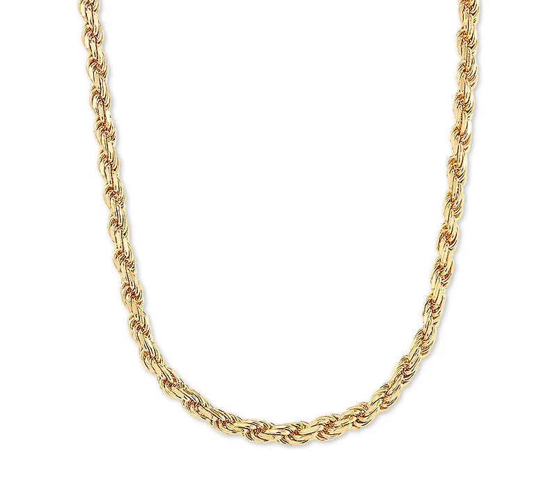 Rope Link 22" Chain Necklace in 18k Gold-Plated Sterling Silver