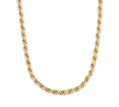 Rope Link 22" Chain Necklace in 18k Gold-Plated Sterling Silver