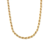 Rope Link 22" Chain Necklace in 18k Gold-Plated Sterling Silver