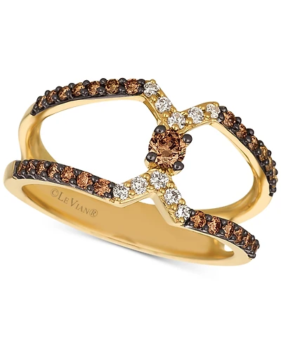 Le Vian Chocolatier Open-Band Chocolate Diamonds & Vanilla Diamonds Statement Ring (1/2 ct. t.w.) in 14k Gold