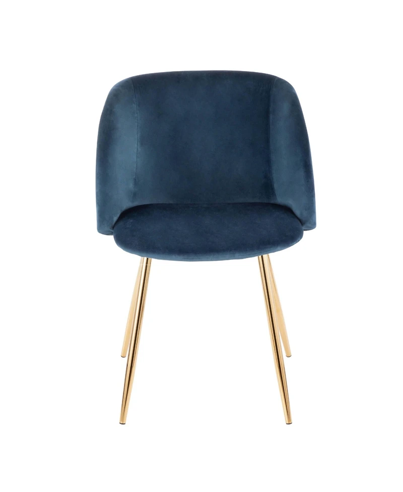 Lumisource Fran Chair Gold Metal and Velvet Set of 2