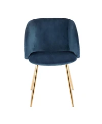 Lumisource Fran Chair Gold Metal and Velvet Set of 2