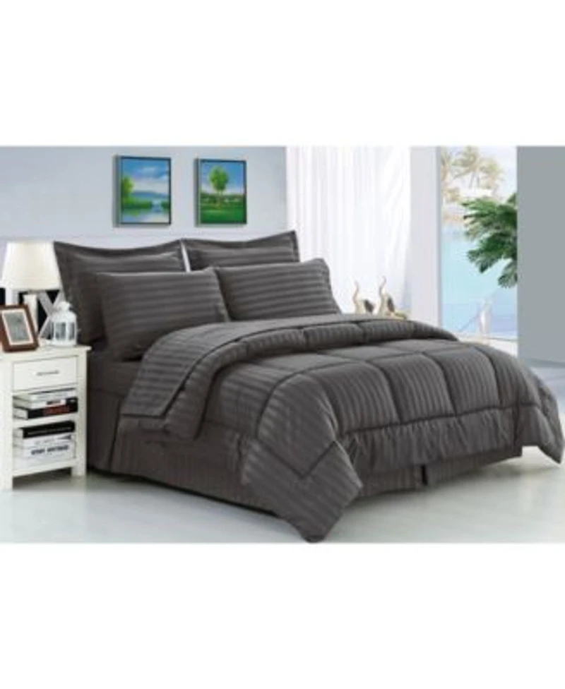Elegant Comfort Dobby Stripe 8 Pc. Comforter Sets