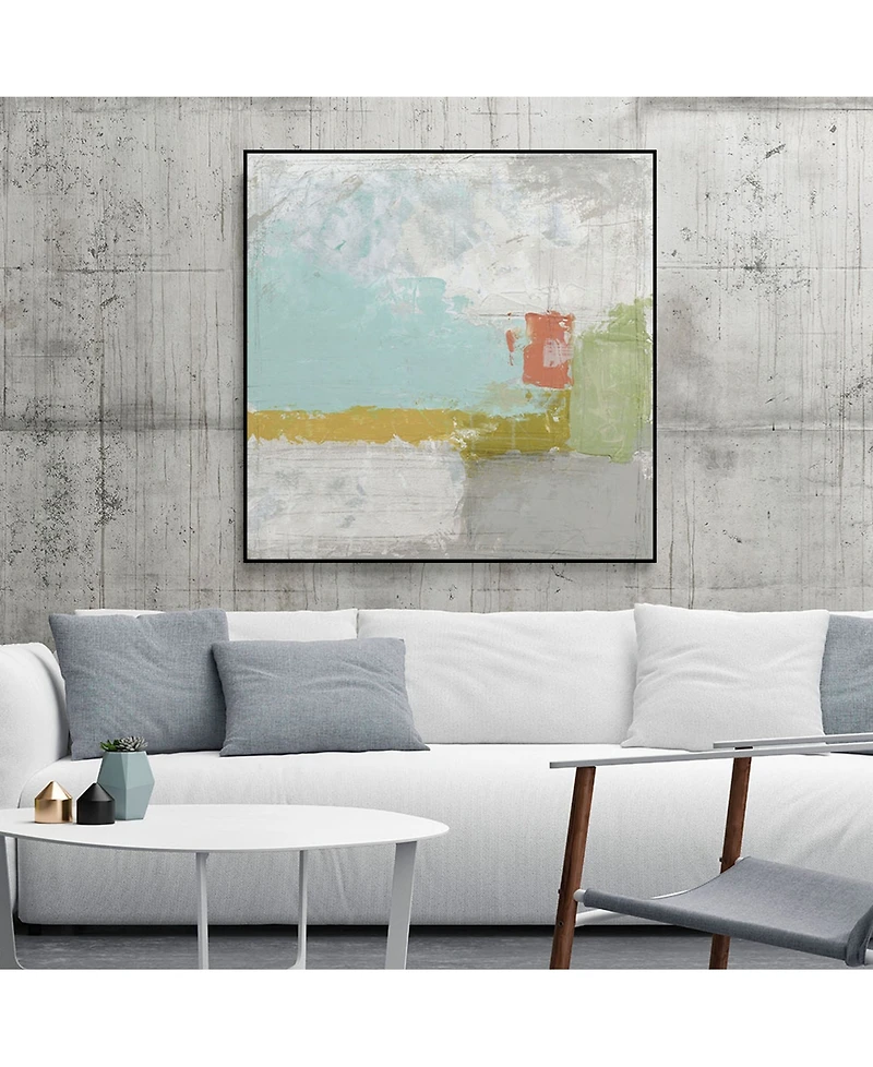 Giant Art 30" x 30" Coastal Quadrant Ii Art Block Framed Canvas