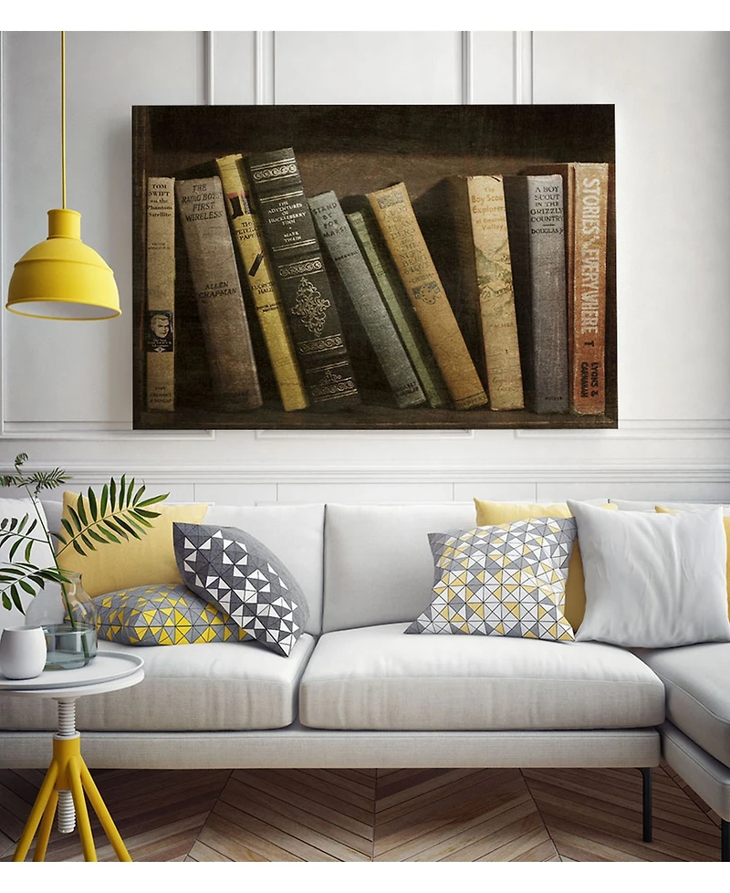 Giant Art 14" x 11" Vintage Like Book Collection Ii Museum Mounted Canvas Print