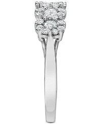 Forever Grown Diamonds Lab-Created Diamond Horizontal Cluster Statement Ring (1 ct. t.w.) in Sterling Silver