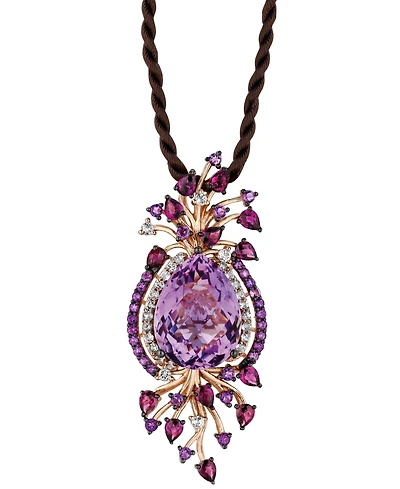 Le Vian Crazy Collection Multi-Stone Cord Pendant Necklace in 14k Strawberry Rose Gold (18 ct. t.w.)