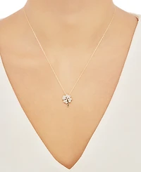 Diamond Accent Four Leaf Clover Pendant in 10K Yellow Gold