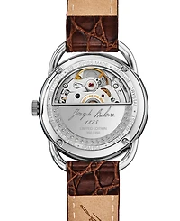 Limited Edition Bulova Women's Swiss Automatic Joseph Bulova Brown Leather Strap Watch 34.5mm