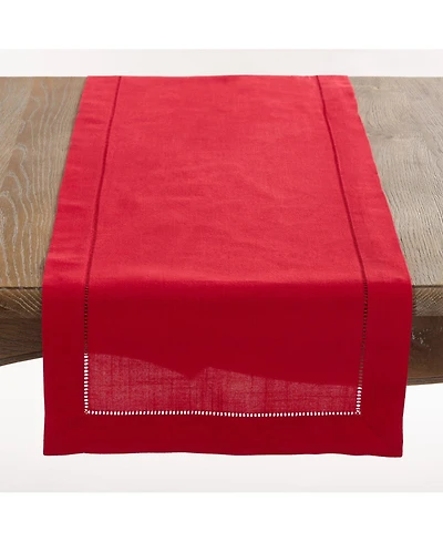 Saro Lifestyle Classic Hemstitch Border Table Runner