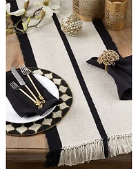 Saro Lifestyle 100% Cotton Runner with Heavy Rug Design