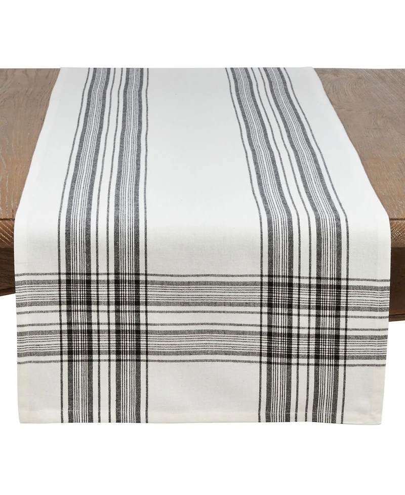 Saro Lifestyle Cotton Plaid Design Table Runner