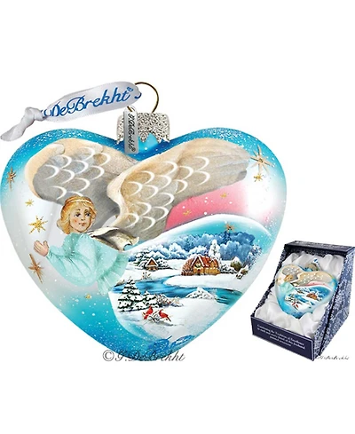 G.DeBrekht Angel Hart Glass Ornament