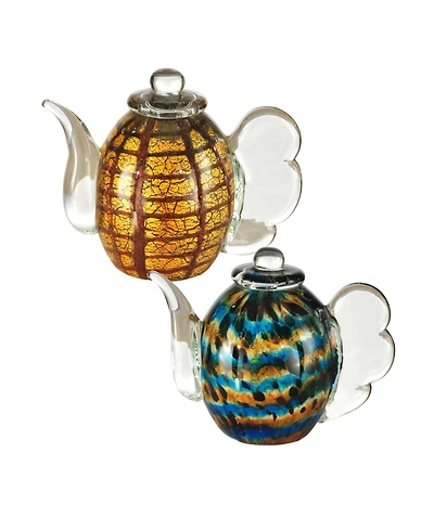 Dale Tiffany 2pc set Inferno Tea Pot