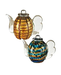 Dale Tiffany 2pc set Inferno Tea Pot