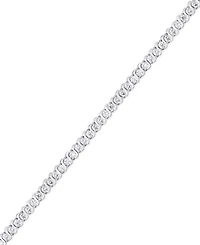 Cubic Zirconia "S" Link Line Bracelet in Silver Plate