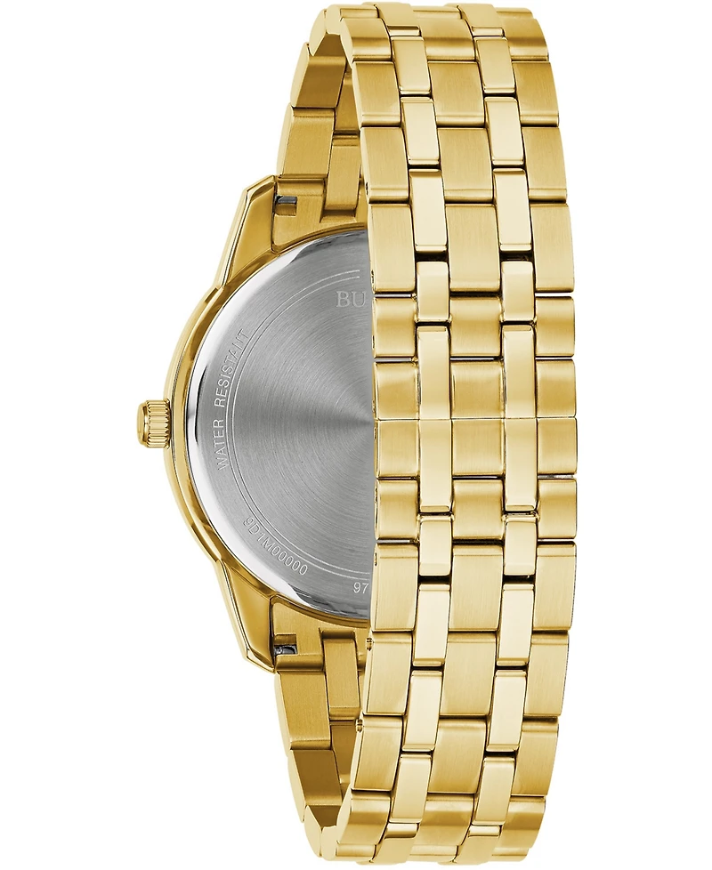 Bulova Men's Sutton Diamond-Accent Gold-Tone Stainless Steel Bracelet Watch 40mm