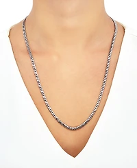 Curb Link 24" Chain Necklace Sterling Silver or 18k Gold-Plated Over