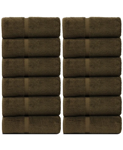 Bc Bare Cotton Luxury Hotel Spa Towel Turkish Wash Cloths, Set of 12