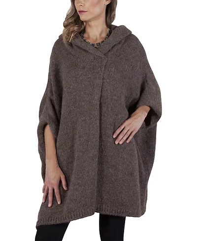 Simply Natural Women's Alpaca Carissa Hooded Poncho