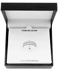 Diamond Split Shank Band (1/10 ct. t.w.) Sterling Silver