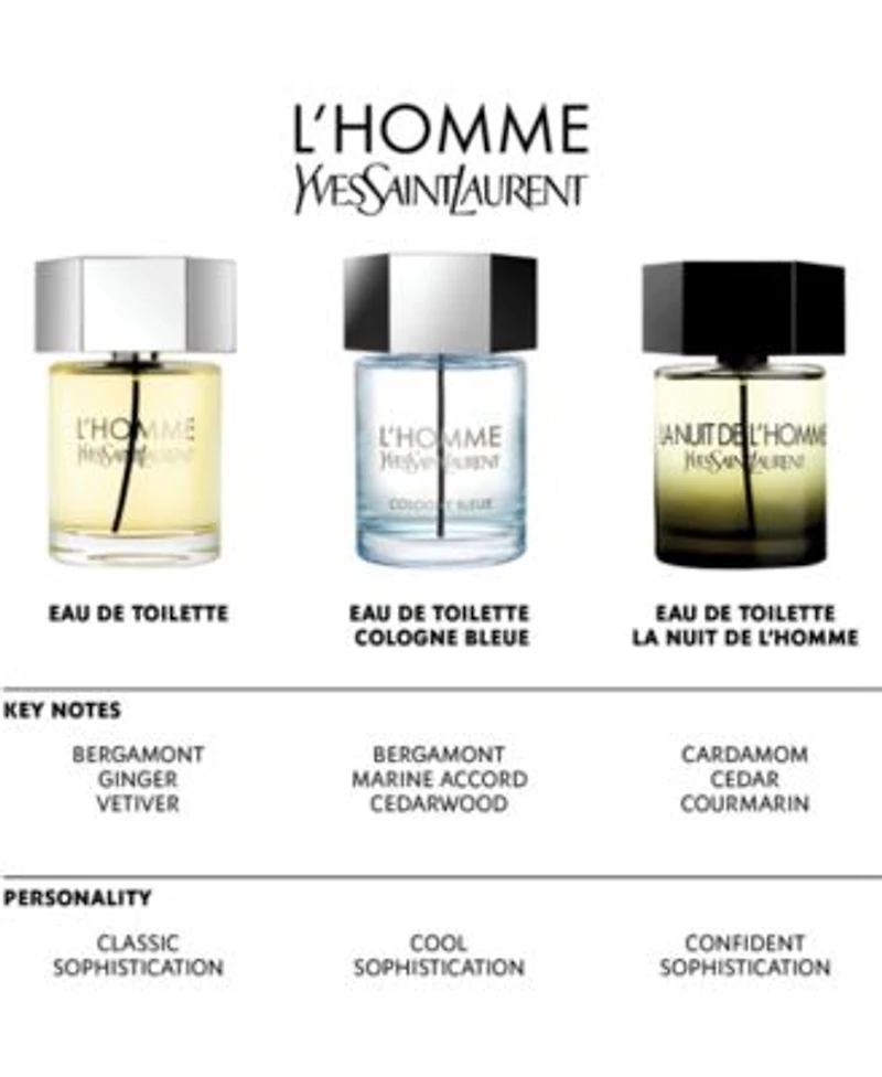 Yves Saint Laurent Lhomme Eau De Toilette Fragrance Collection