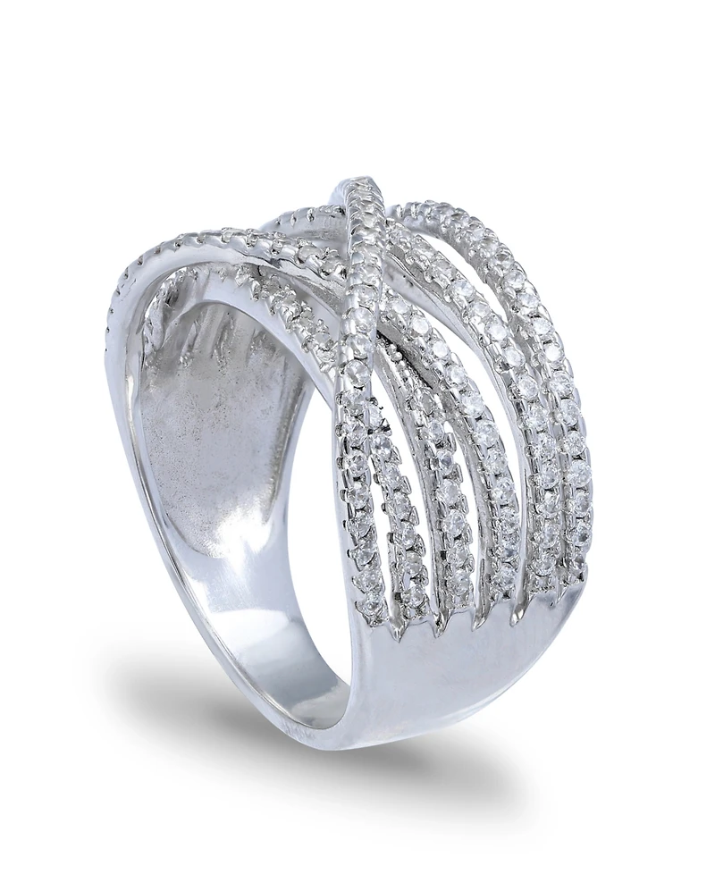 Cubic Zirconia Pave Interlocking Ring (1-1/6 ct. t.w.) Sterling Silver