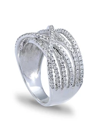 Cubic Zirconia Pave Interlocking Ring (1-1/6 ct. t.w.) Sterling Silver
