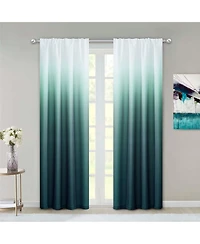 Dainty Home Ombre Darkening Curtains, Curtains for Living Room and Bedroom Black 40" W x 84" L Set of 2 Machine Washable Blackout Curtain