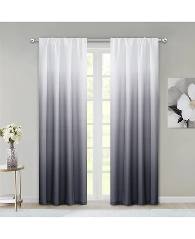 Dainty Home Ombre Darkening Curtains, Curtains for Living Room and Bedroom Black 40" W x 84" L Set of 2 Machine Washable Blackout Curtain