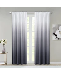 Dainty Home Ombre Darkening Curtains, Curtains for Living Room and Bedroom Black 40" W x 84" L Set of 2 Machine Washable Blackout Curtain