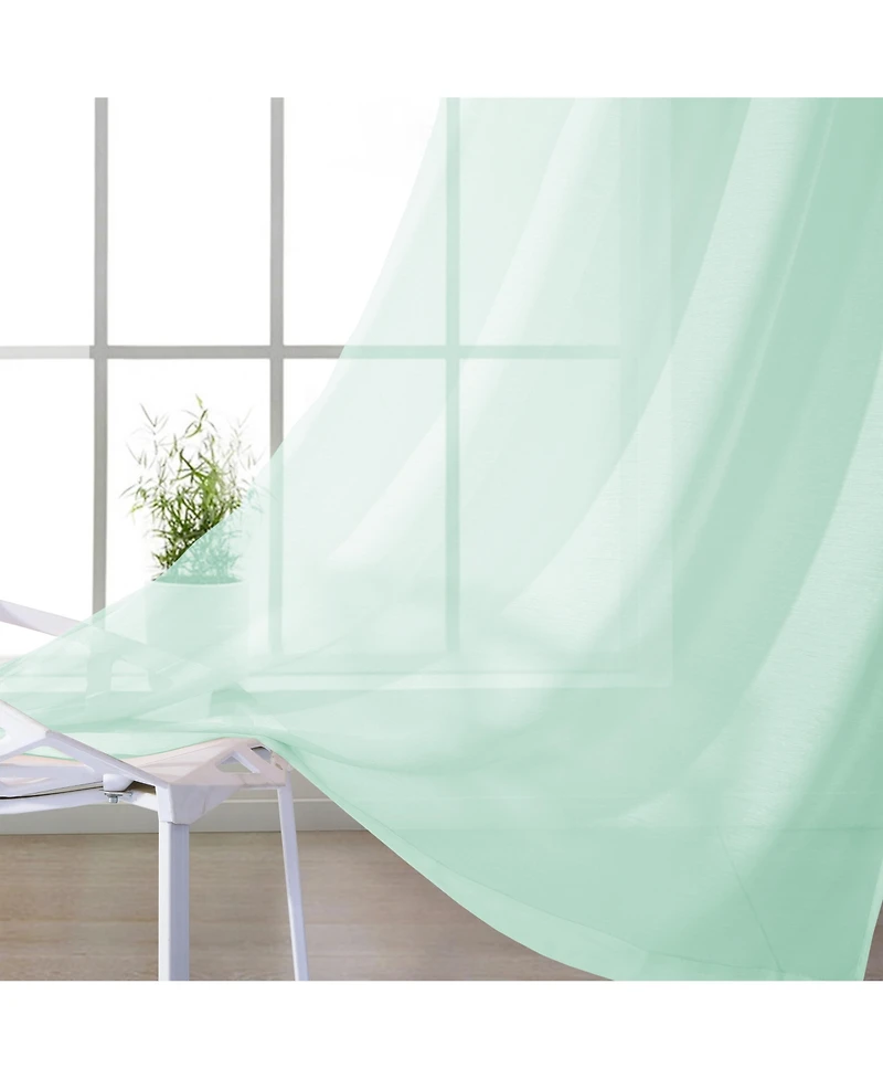 Dainty Home Malibu Linen Look Sheer Grommet Window Panel, 110" x 84"