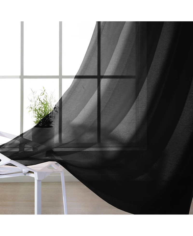 Dainty Home Malibu Linen Look Sheer Grommet Window Panel, 110" x 84"