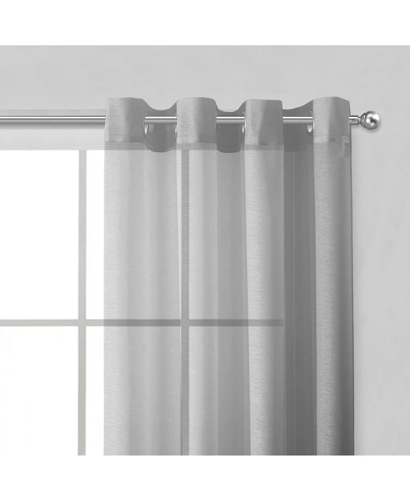 Dainty Home Malibu Linen Look Sheer Grommet Window Panel, 110" x 84"