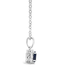 Sapphire (5/8 ct. t.w.) and Diamond Accent Pendant Necklace in Sterling Silver