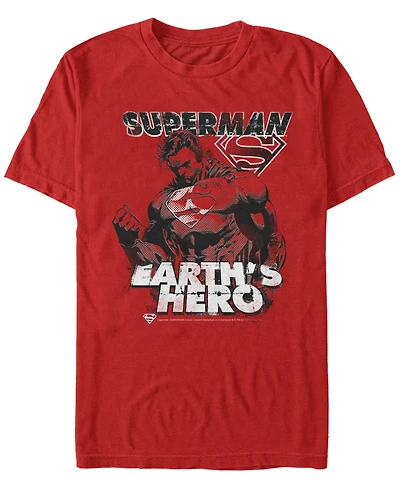 Fifth Sun Dc Men's Superman Earth's Hero Short Sleeve T-Shirt