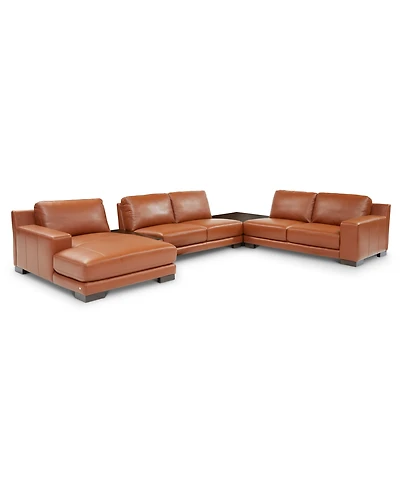 Closeout! Darrium 5-Pc. Leather Chaise Sectional with Corner Table & Console, Created for Macy's