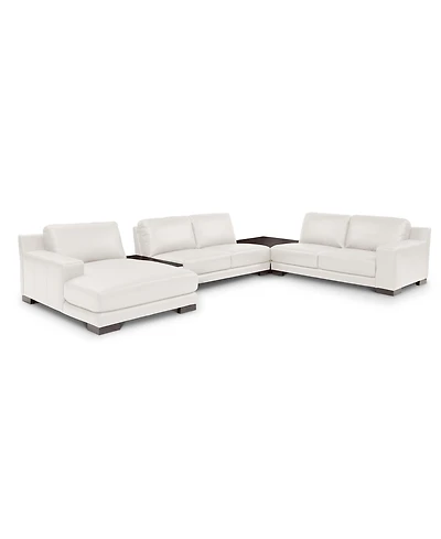Closeout! Darrium 5-Pc. Leather Chaise Sectional with Corner Table & Console, Created for Macy's