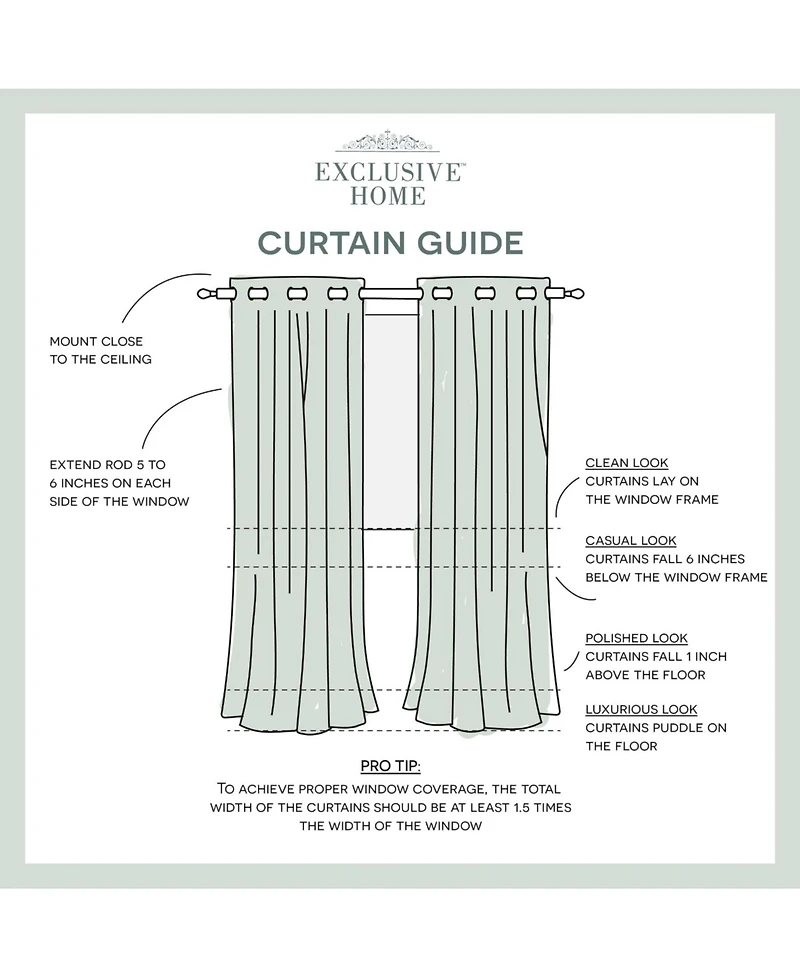 Exclusive Home Delano Indoor/Outdoor Grommet Top Curtain Panel Pair, 54" x 108"