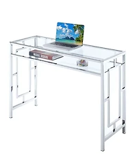 Convenience Concepts Town Square Chrome Desk With Shelf