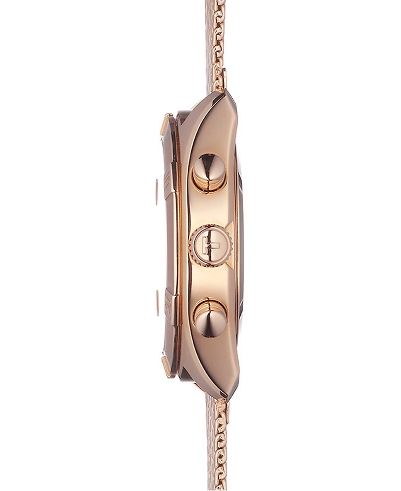 Tissot Women's Swiss Chronograph Pr 100 Sport Chic T-Classic Rose Gold-Tone Stainless Steel Mesh Bracelet Watch 38mm