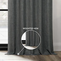 Half Price Drapes Extra Wide Textured Faux Linen Room Darkening Curtain