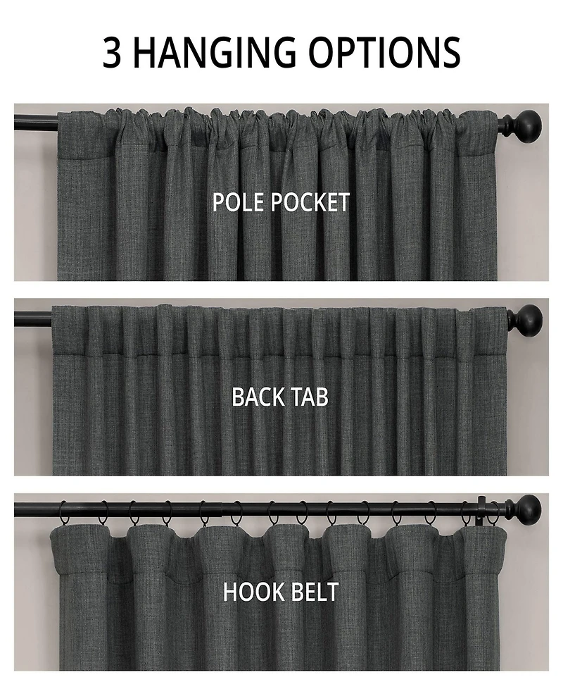 Half Price Drapes Extra Wide Textured Faux Linen Room Darkening Curtain