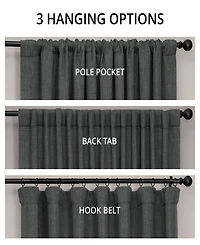 Half Price Drapes Extra Wide Textured Faux Linen Room Darkening Curtain