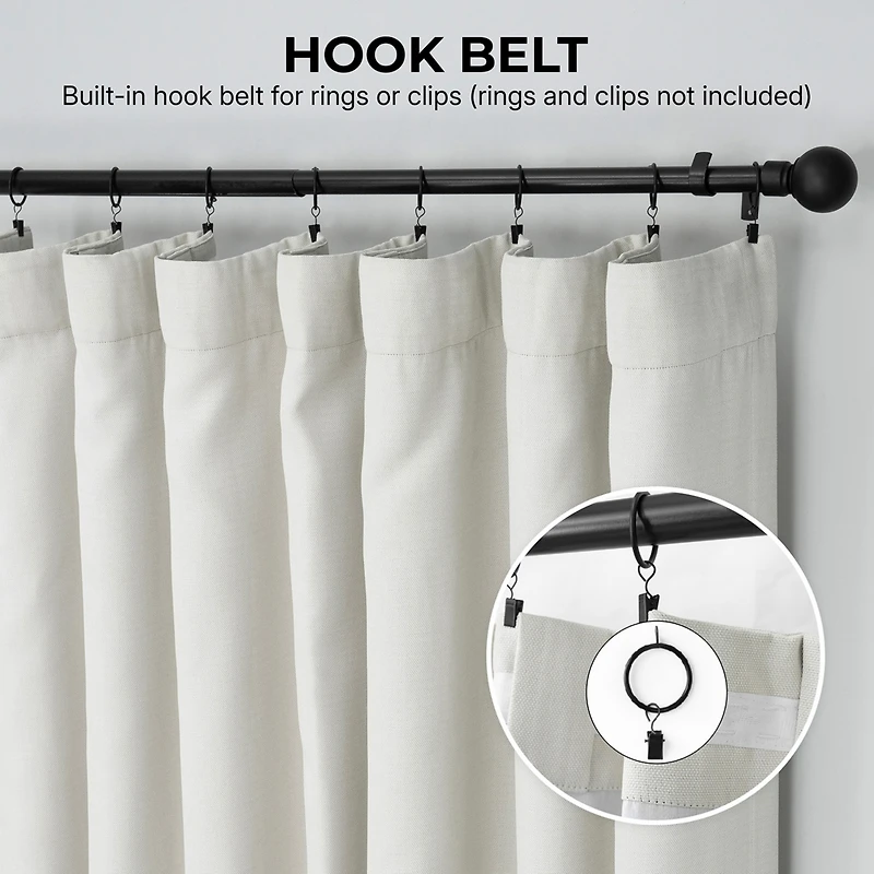 Half Price Drapes Extra Wide Textured Faux Linen Room Darkening Curtain