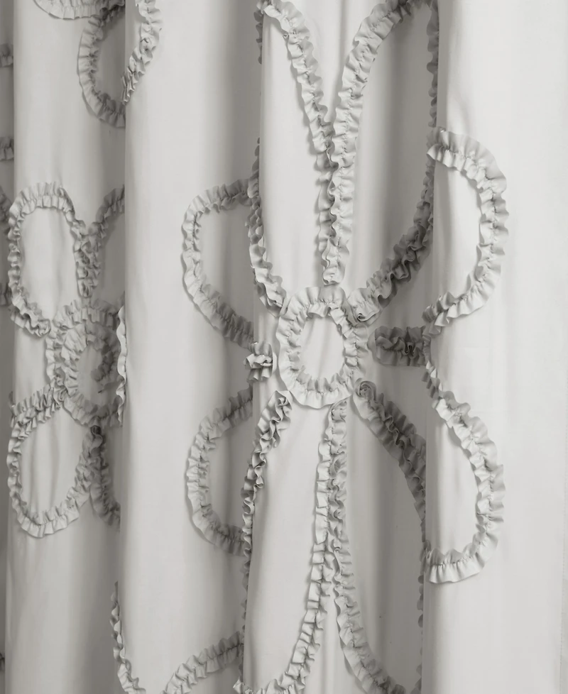 Lush Decor Ruffle Flower Shower Curtain, 72" x