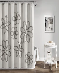 Lush Decor Ruffle Flower Shower Curtain, 72" x