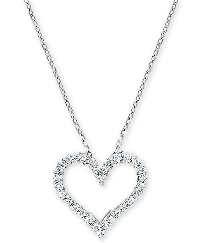 Diamond Heart Pendant Necklace (1/4 ct. t.w.) in 14k White Gold
